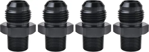 Miniatura 10 de EVIL ENERGY 3AN macho Flare a 1/4 "NPT adaptador de montaje de tubería de aluminio recto negro 4PCS