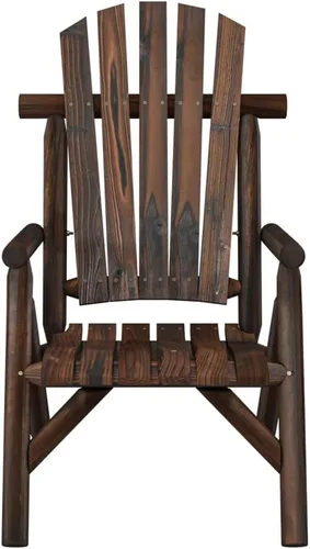 Miniatura 3 de Garden Chair, Solid Spruce Wood, Burned Look, Standard Durable Outdoor Patio Furniture, Comfortable Backyard Seating