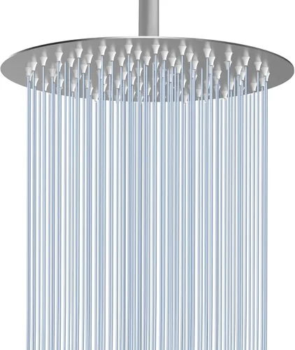 Miniatura 12 de Voolan Cabezal de ducha de lluvia, cabezal de ducha grande de alto flujo hecho de acero inoxidable de metal, cubierta de cuerpo de cascada, soporte