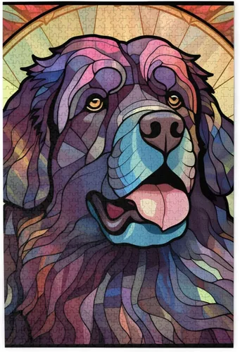 Miniatura 25 de Rompecabezas de Madera de Vidrio Colorido Manchado de Amantes de Perros Pastor Australiano de 1000 Piezas de Pintura Artística para Niños Adultos