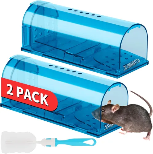 Miniatura 11 de LULUCATCH Trampas humanas para ratones, paquete de 2 trampas para ratones vivos, trampas para ratones de liberación de captura para interiores