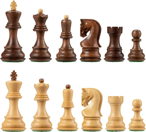 Miniatura 8 de Bobby Fischer Zagreb - Juego de ajedrez de secuoya y boj con tamaño King de 3.75 pulgadas. Solo piezas de ajedrez de madera ponderadas de alta