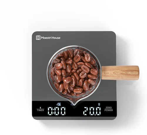 Miniatura 9 de Maestri House - Mini báscula de café con temporizador, báscula de café recargable Maestri House de 4.4 lbs/0.00 oz para café expreso y café, báscula