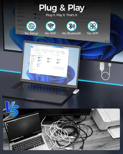 Miniatura 4 de Alxum Transmisor y Receptor HDMI Inalámbrico USB-C y Receptor, Kit 2 en 1: Plug & Play y Transmisión AirPlay/Miracast, 165 pies/50 m, Decodificación