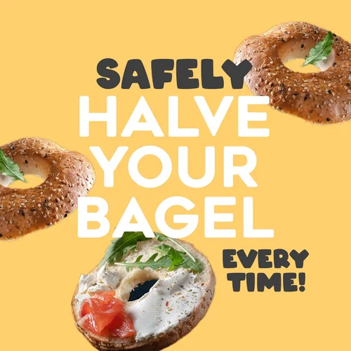 Miniatura 2 de Cortador de bagel, utensilios de cocina duraderos. Cortador de bagel con cuchillo para todos los tamaños de bagel, cortador de bagel apto