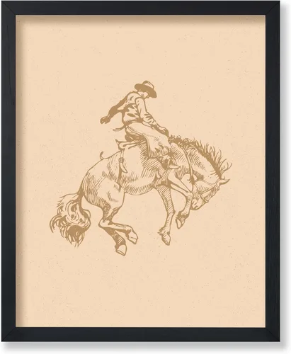 Miniatura 29 de Poster Master Póster de Rodeo marrón – Estampado retro de vaquero sobre caballo – Arte de vaquero – Arte occidental – Arte del salvaje oeste