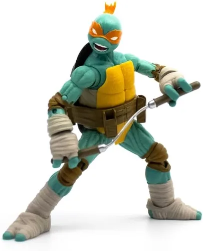 Teenage Mutant Ninja Turtles BST AXN Michelangelo IDW Inspired Comic Heroes Figura de acción de 5 pulgadas