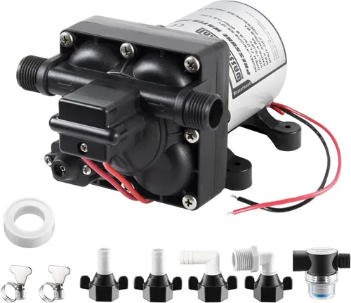 Bomba de agua Wassermann para RV 12 voltios DC 3.0GPM 55PSI, reemplazo para 4008-101-A65, bomba de agua autocebante con diafragma y interruptor de