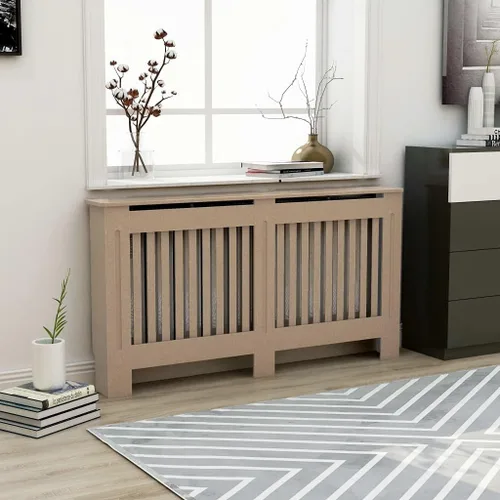 Miniatura 35 de 2 piezas de MDF para el hogar, calentador de sala de estar, soporte lateral para calefacción, cubierta de radiador, estante de gabinete de Blanco