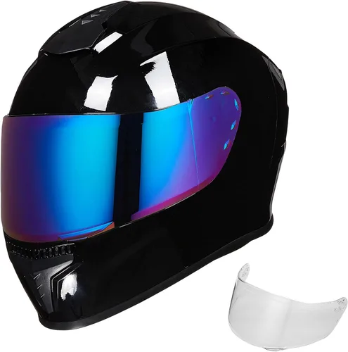Miniatura 11 de Cascos integrales de motocicleta para adultos, hombres y mujeres DOT con visera tintada, modelo MD-813 para bicicleta de calle y carreras