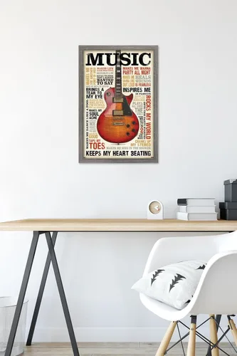 Miniatura 6 de Trends International Music Inspires Me Wall Poster, 14.725" x 22.375", Barnwood Framed Version