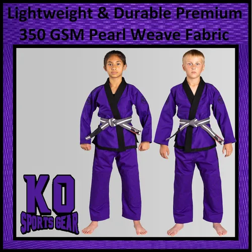 Miniatura 2 de Conjunto de uniforme para niños, BJJ Jiu Jitsu Gi, kimono y pantalones, preencogido