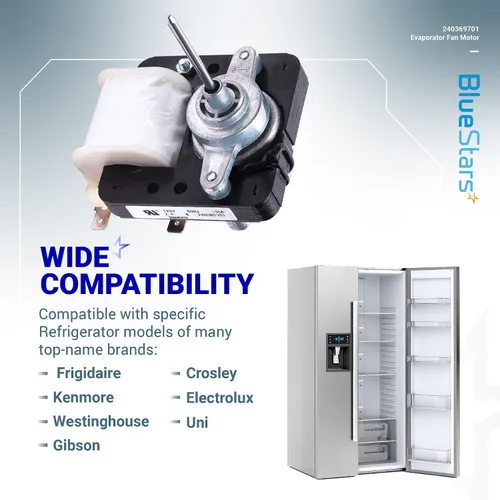 Miniatura 4 de BlueStars Motor de ventilador de evaporador de refrigerador 240369701 actualizado – Compatible con refrigeradores Frigidaire Kenmore Electrolux