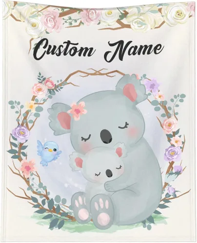 Miniatura 8 de Manta personalizada de elefante para bebés, manta de franela rosa personalizada con nombre para niñas y niños, mantas suaves para sofá y cama