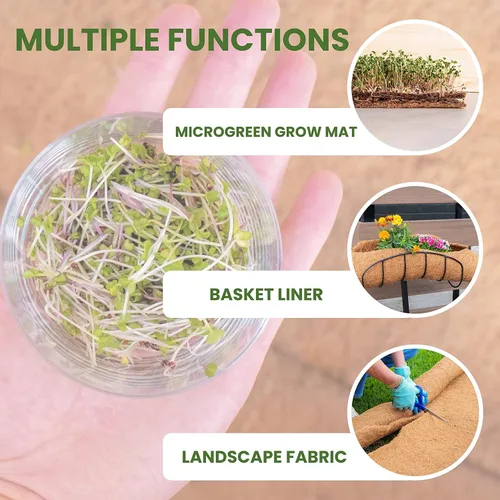 Miniatura 7 de Envelor Tapete de cultivo de fibra de coco para microverdes de 10 x 20 pulgadas, forro de semillas de coco para bandejas de cultivo, cestas