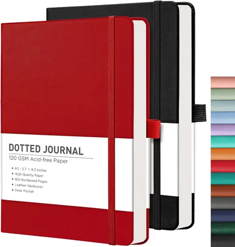 Miniatura 59 de RETTACY Cuaderno rayado, 2 paquetes, 192 páginas numeradas por paquete, tamaño A5 mediano (5.7 x 8.3 pulgadas), para hombres y mujeres, escritura