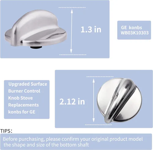 Miniatura 3 de Paquete de 5 pomos de repuesto para estufa de perfil, WB03K10303 para GE, pieza de perilla de estufa WB03K10208, AP4980246, 1810427, AH3486484