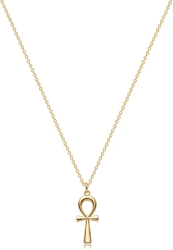 Miniatura 182 de Fettero - Collar con dije de cruz de fe, chapado en oro de 14 K, cadena fina, minimalista, simple, pequeña, para oración, regalo de joyería religiosa