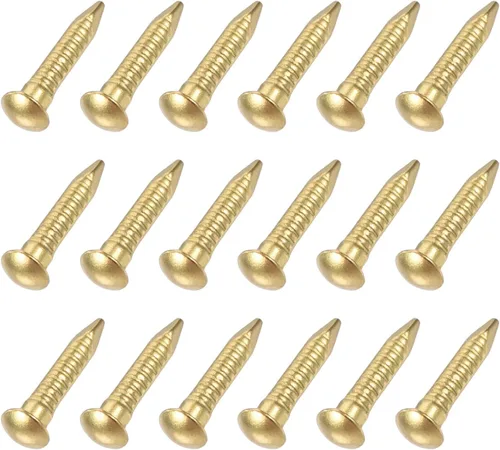 Miniatura 6 de METALLIXITY Uñas pequeñas (0.047 x 0.315 pulgadas), 200 unidades, uñas pequeñas de latón, para carpintería doméstica, tono latón