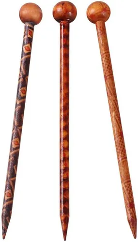 Miniatura 4 de 6 palillos de madera para el cabello, palillos japoneses para el cabello para mujer, hechos a mano, 5.1 in