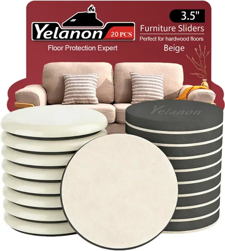 Miniatura 12 de Yelanon Deslizadores de muebles – 8 unidades de 9 1/2 pulgadas de color marrón para alfombras, almohadillas de muebles, suelos de madera dura