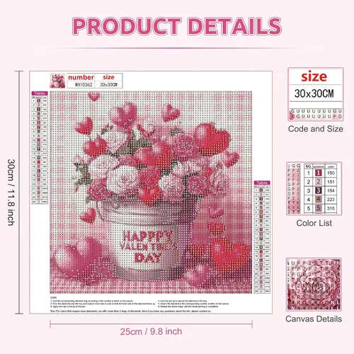 Miniatura 3 de EOBROMD Kit de pintura artística de diamantes de flores, pinturas de diamantes de perforación completa para adultos principiantes, pintura