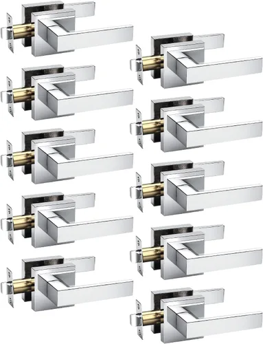 Miniatura 42 de KNOBWELL Paquete de 1 manija de puerta interior negra para uso en interiores, reversible para izquierda y derecha sin llave Negro