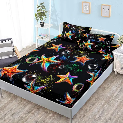 Miniatura 9 de HOSIMA Ropa de cama náutica, sábana bajera ajustable de anclaje de velero, cama individual en una bolsa para niños, decoración de habitación
