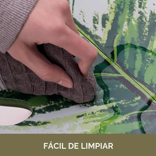 Miniatura 6 de BAMEOS Monstera - Juego de 2 mesas auxiliares pequeñas con patrón de venas de hojas, modernas mesas auxiliares de madera para sala de estar