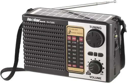 Radio solar portátil, bandas AM/FM/SW, altavoz digital con fuerte recepción, luces LED, carga USB, batería desmontable para acampar y montañismo al