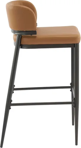 Miniatura 6 de Christopher Knight Home Ebany - Juego de 2 taburetes de bar con marco de metal, silla de cocina tapizada, sillas de bistró con respaldo curvado