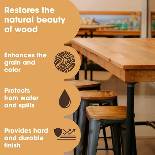 Miniatura 2 de Furniture Clinic Danish Oil Cuidado de madera para muebles de madera interiores y exteriores, roble, pino, teca, imprimación, sello y acabado