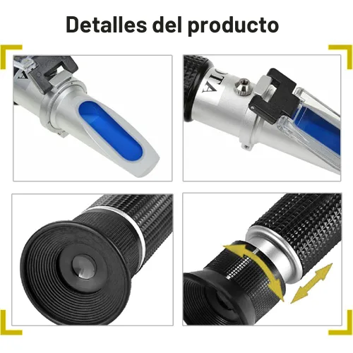 Miniatura 4 de aichose Refractómetro Brix con ATC, doble escala - Gravedad específica y Brix, hidrómetro para elaboración de vino y elaboración de cerveza, kit