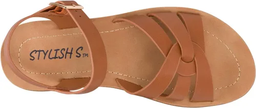 Miniatura 6 de STYLISH S KALI-K Sandalias cómodas de suela acolchada con tiras y puntera abierta para niñas pequeñas