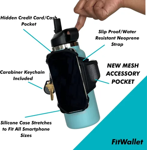 Miniatura 4 de Soporte y funda para teléfono para botella de agua, correa y bolsa para gimnasio, correr, senderismo, viajes, bolsa de gimnasio alternativa