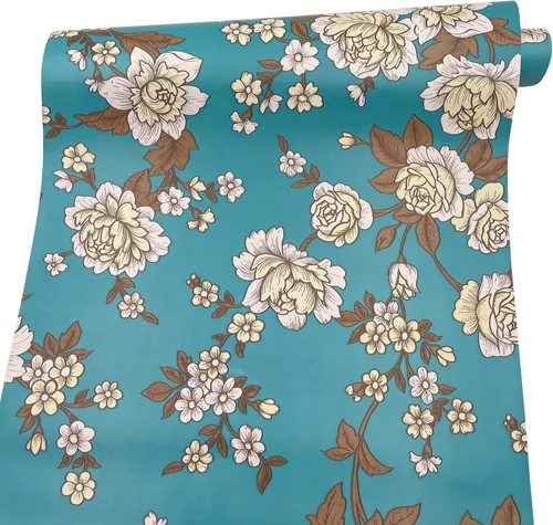 Miniatura 8 de LovingWay Revestimiento de estante floral de peonía vintage de 17.7 x 177 pulgadas, fácil de instalar, forro de cajón de almacenamiento, papel