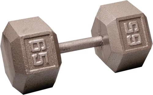 Miniatura 10 de Body-Solid Mancuerna hexagonal de hierro fundido, pesas de mano para hombres y mujeres, mancuernas de peso para entrenamiento de fuerza, culturismo