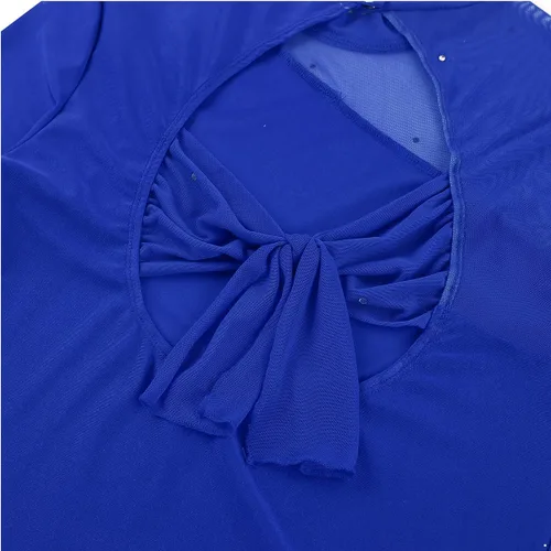Miniatura 7 de YiZYiF Lyrical - Vestido de patinaje sobre hielo para mujer, manga larga, elastano, leotardo de gimnasia