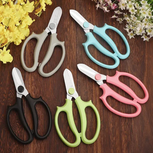 Miniatura 8 de Tijeras de jardinería de hoja afilada púrpura de acero de aleación para cortar flores, recortar plantas de patio, floristería, setos de hierbas