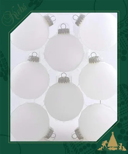 Miniatura 5 de Christmas by Krebs [Paquete de 12] Transparente con tapas plateadas de 2" (50 mm) Adorno de diseño sin costuras, esfera de cristal artesanal