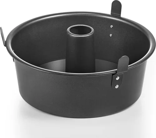 HONGBAKE Molde para Angel Food Cake con Fondo Extraíble, Molde de Tubo de 10 Pulgadas, Moldes Antiadherentes para Pound Cake para Hornear, Molde