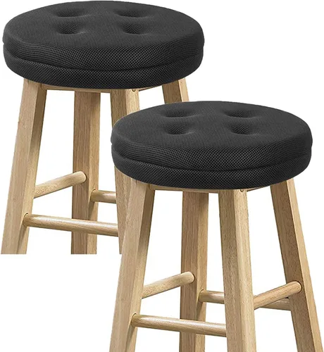 Miniatura 11 de baibu Cojines de taburete de bar, súper transpirables, redondos, para taburete, color negro, 12 pulgadas, solo un cojín