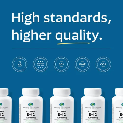Miniatura 2 de Suplementos de energía Earth's Splendor, con vitamina B12, sin color ni sabor artificial, sin gluten, apoyo para el metabolismo energético