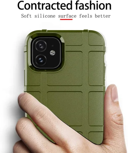 Miniatura 3 de Para iPhone 11 Caso, (Rugged Shield Series) TPU Funda Protectora Táctica Gruesa De Armadura Sólida Para IPhone 11 (6.1 Pulgadas) - Verde Ejército