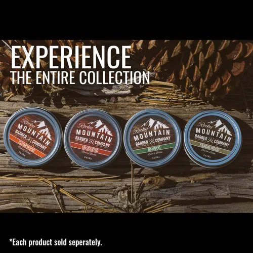 Miniatura 8 de Bálsamo para la barba Rocky Mountain Barber, 100% natural, mezcla de cera de alta calidad con esencia de cedro, cera de abejas rica en nutrientes