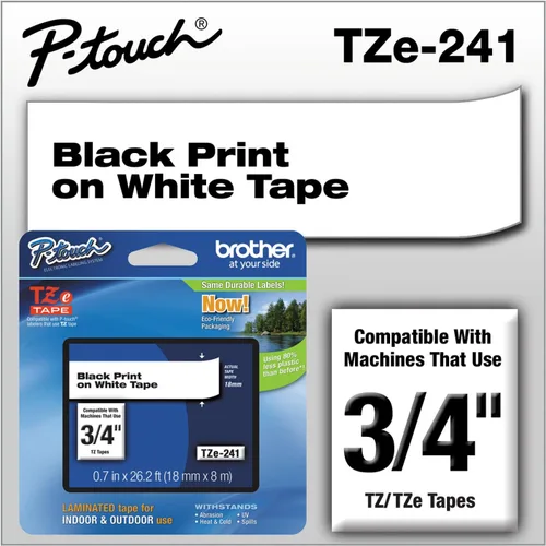 Miniatura 36 de Brother Cinta de etiquetas P-Touch TZe negra con impresión en azul (TZe541), laminada, 3/4 pulgadas x 26.2 pies (0.709 in x 26.2 ft)