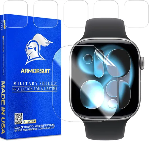 Miniatura 9 de ArmorSuit Paquete de 6 protectores de pantalla para Apple Watch Series 9/8/7 (1.614 pulgadas) Dry-Shield HD Clear TPU Dry Installation Film