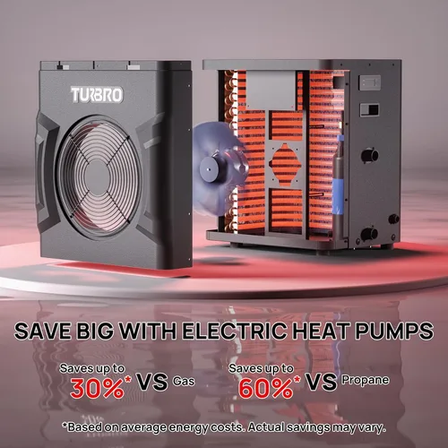 Miniatura 4 de TURBRO Bomba de calor para piscina, 20,000 BTU, para piscinas y spas sobre y en el suelo, alta eficiencia, todo calentador eléctrico, no necesita