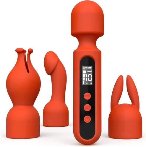 Miniatura 10 de Kits de vibrador de varita Tracy's Dog, juguetes sexuales para parejas con 3 accesorios para clítoris, punto G, glande, estimulador clitorial