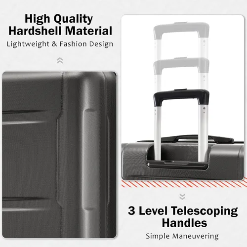 Miniatura 104 de Merax Equipaje, maleta extensible rígida con ruedas giratorias ligeras, Negro -, 40/48/52